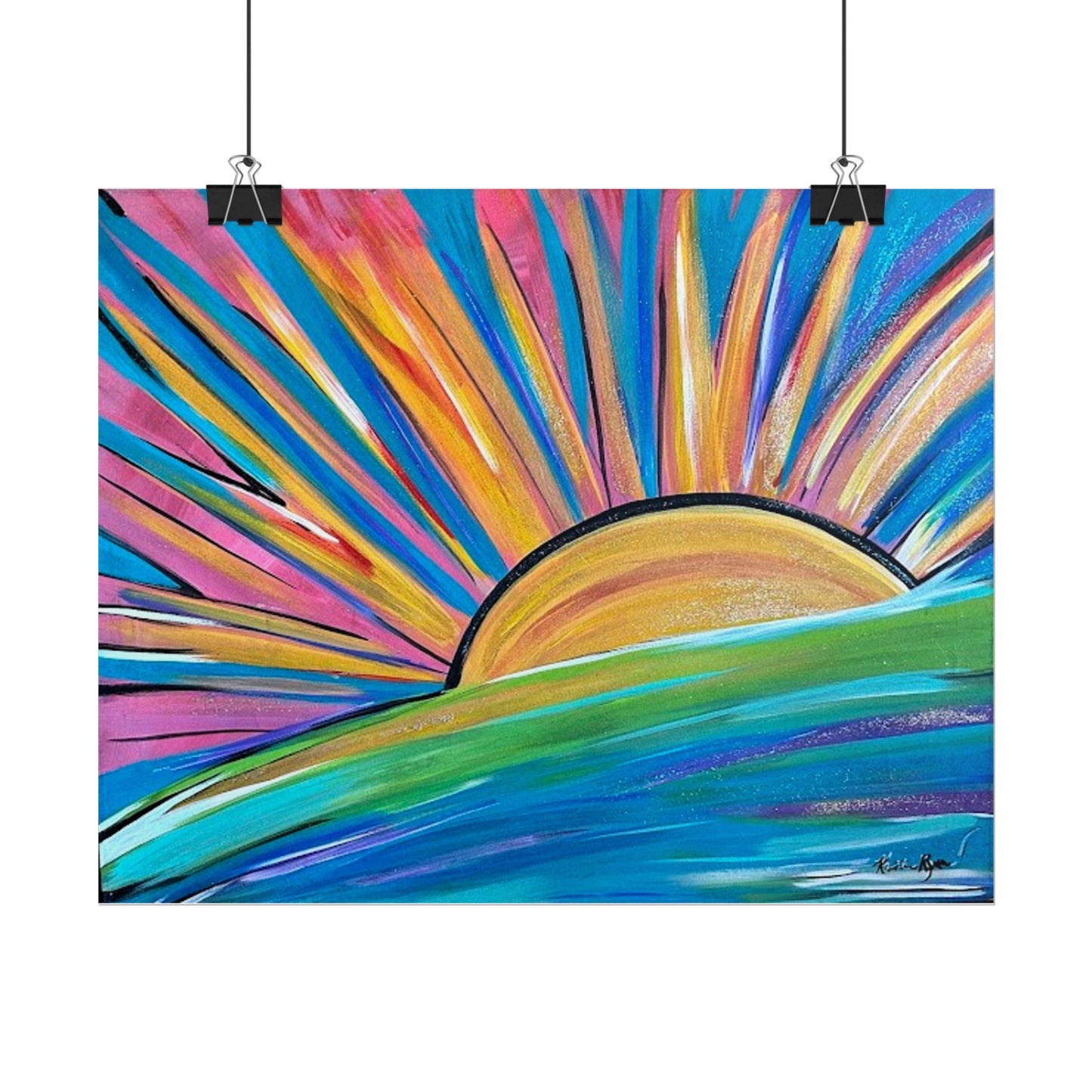 Sunshine Wall Art, Good Morning Sunshine Art Poster | Rolled Poster Bedroom Decor