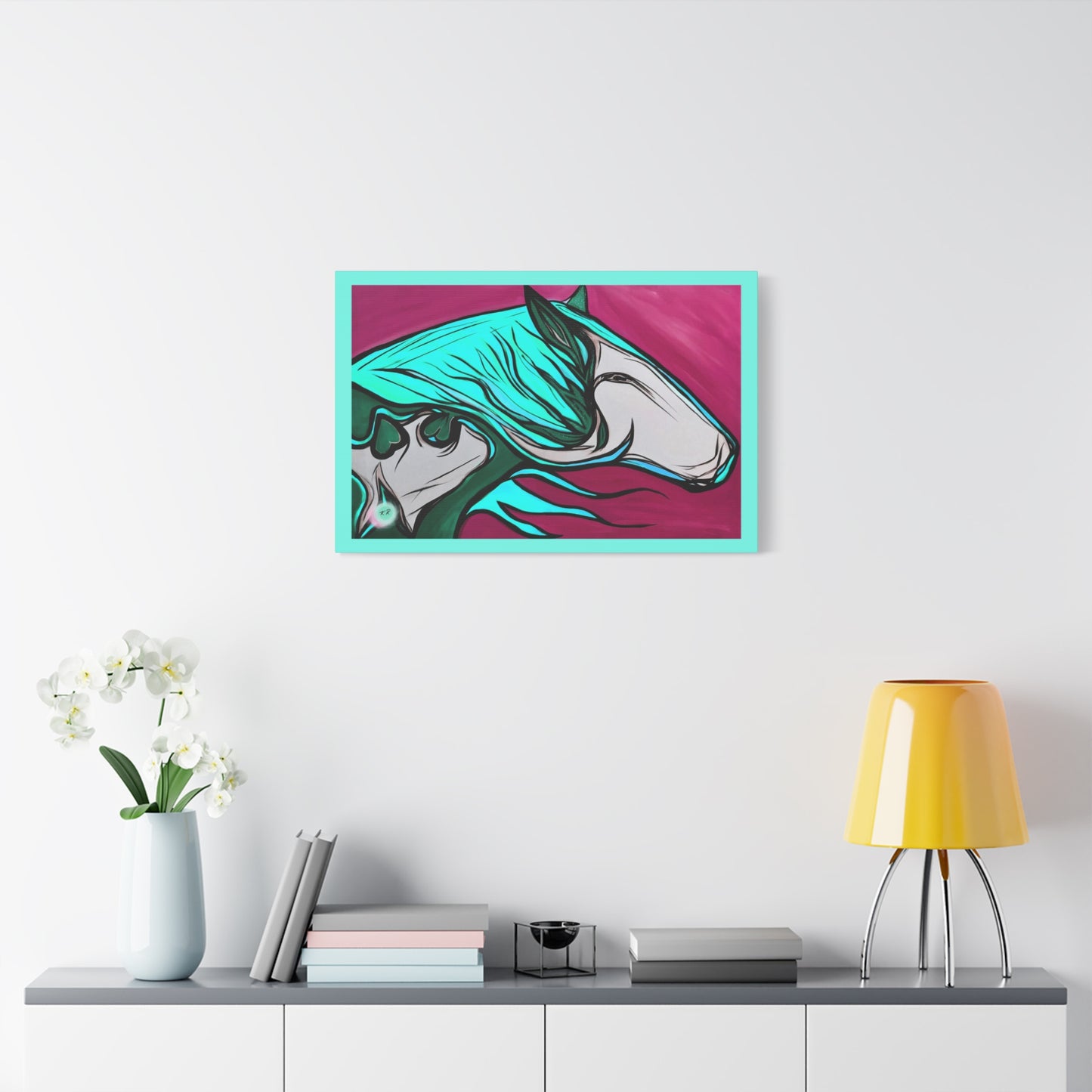 Turquoise Mane Horse Matte Canvas