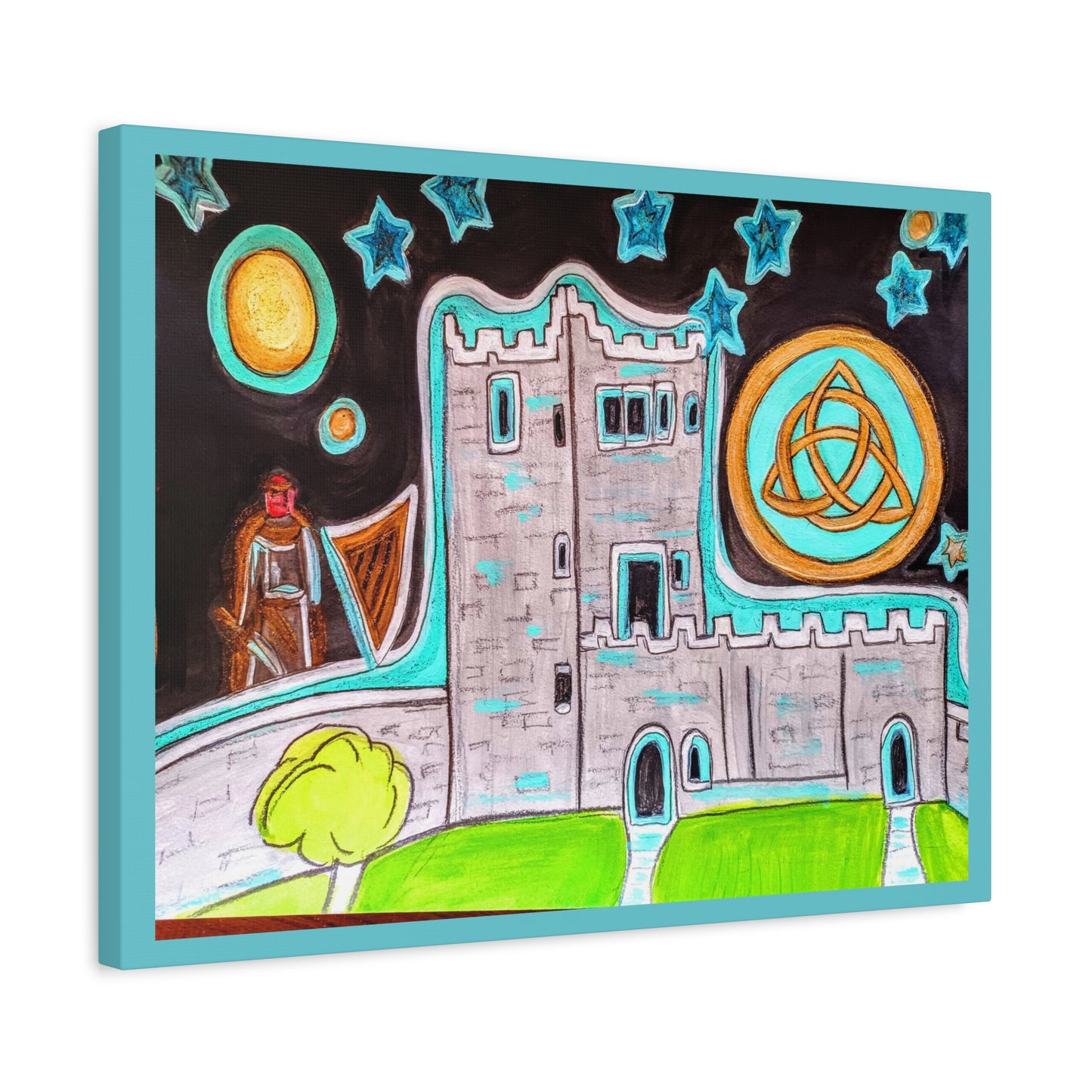 Castle Night, Matte Gallery Wrapped Canvas Art – Stretched Celtic Knot Wall Print