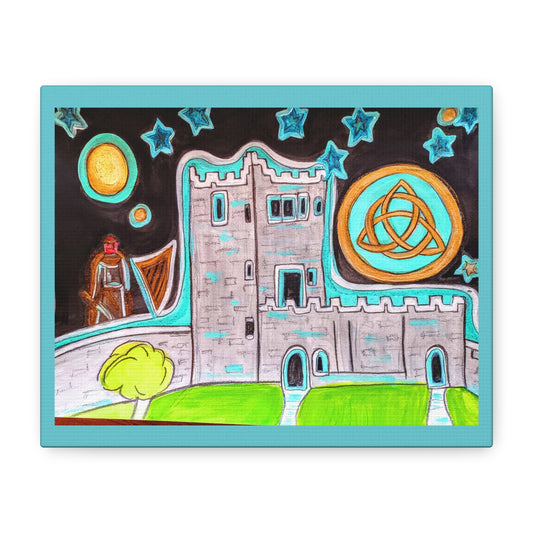 Castle Night, Matte Gallery Wrapped Canvas Art – Stretched Celtic Knot Wall Print