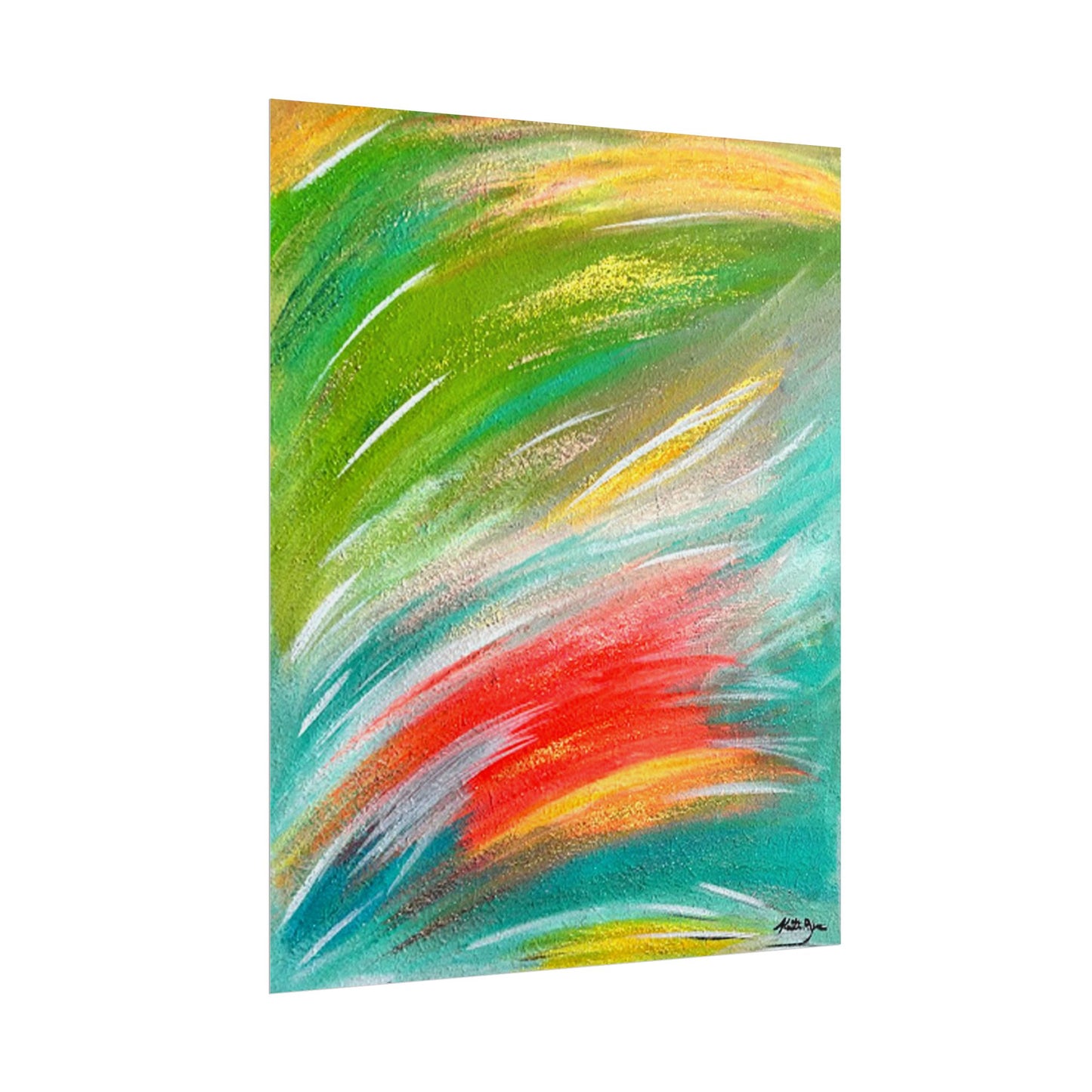 Abstract Colorful Brushstroke Poster | Rolled Poster Wall Art