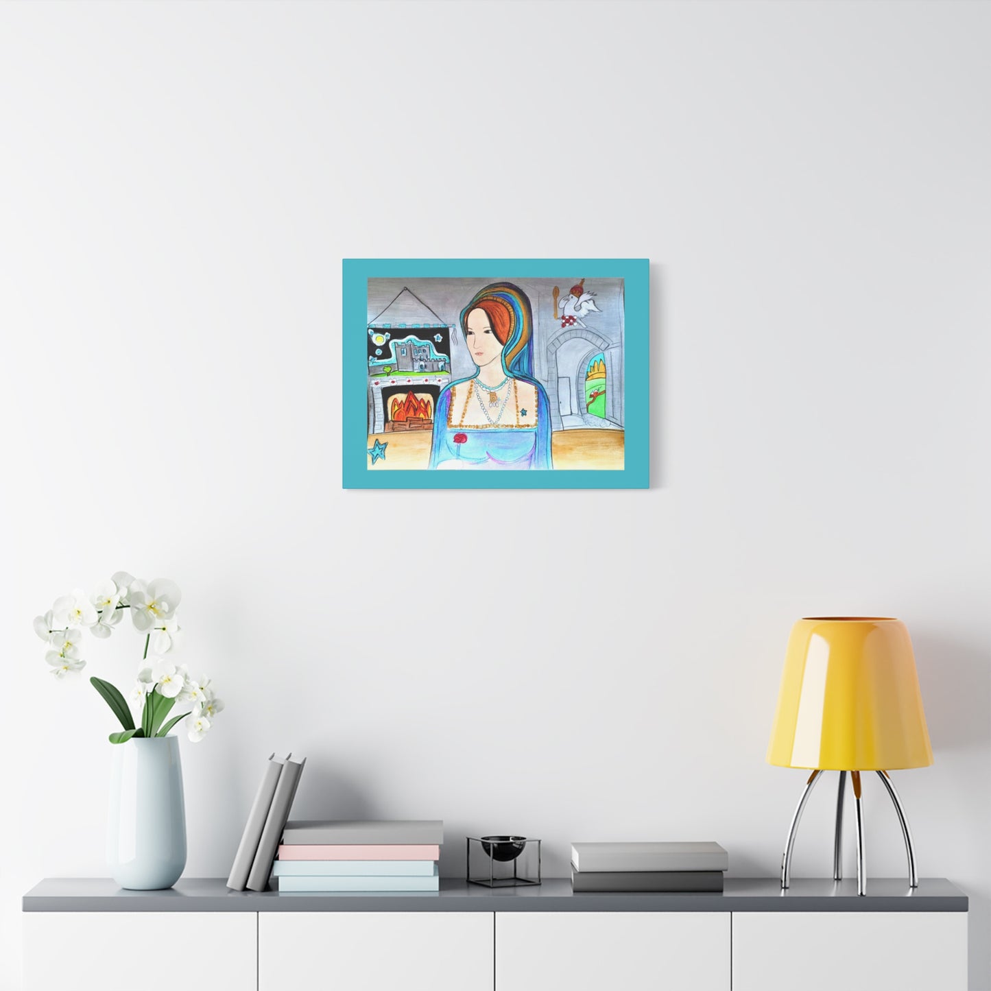 Queen Anne Boleyn Lady Portrait, Gallery Wrapped Canvas Print — Stretched Matte Wall Art