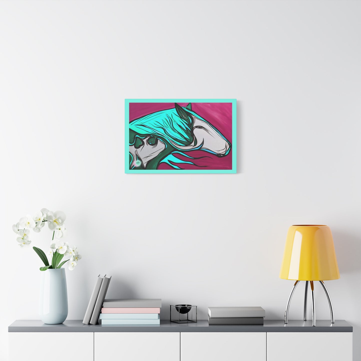 Turquoise Mane Horse Matte Canvas