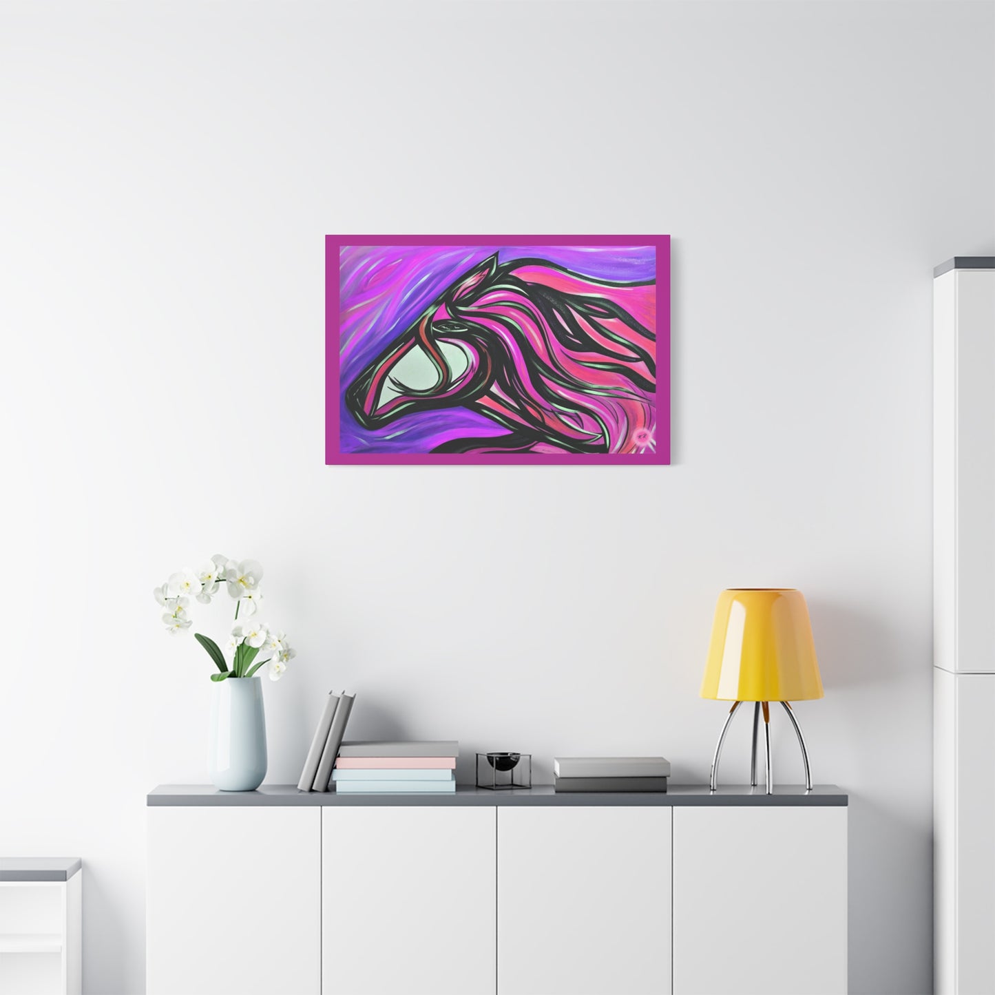 Pink Horse gallery wrapped canvas print, multiple sizes available
