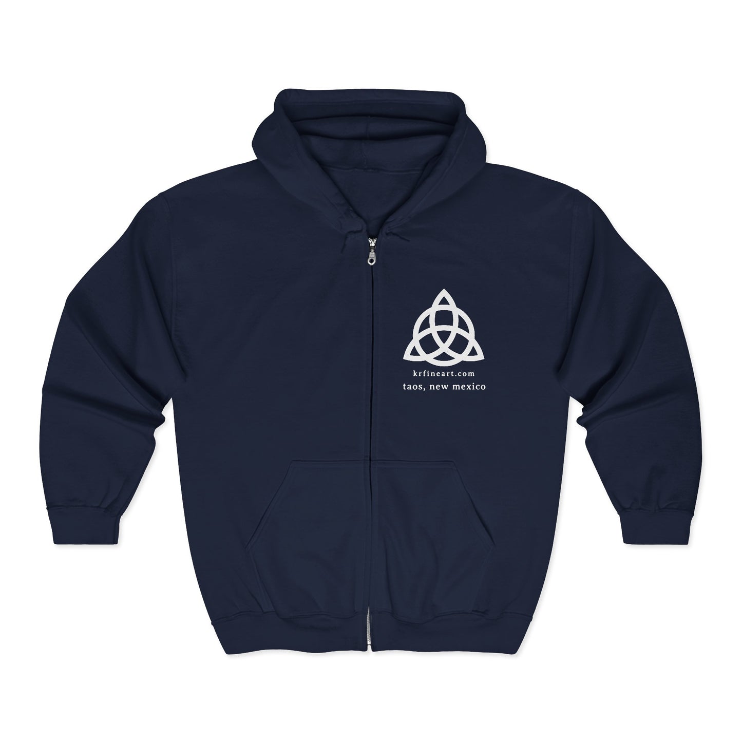 Celtic Trinity Knot~ krfineart.com~ Taos New Mexico Zip Hoodie | Full Zip Sweatshirt