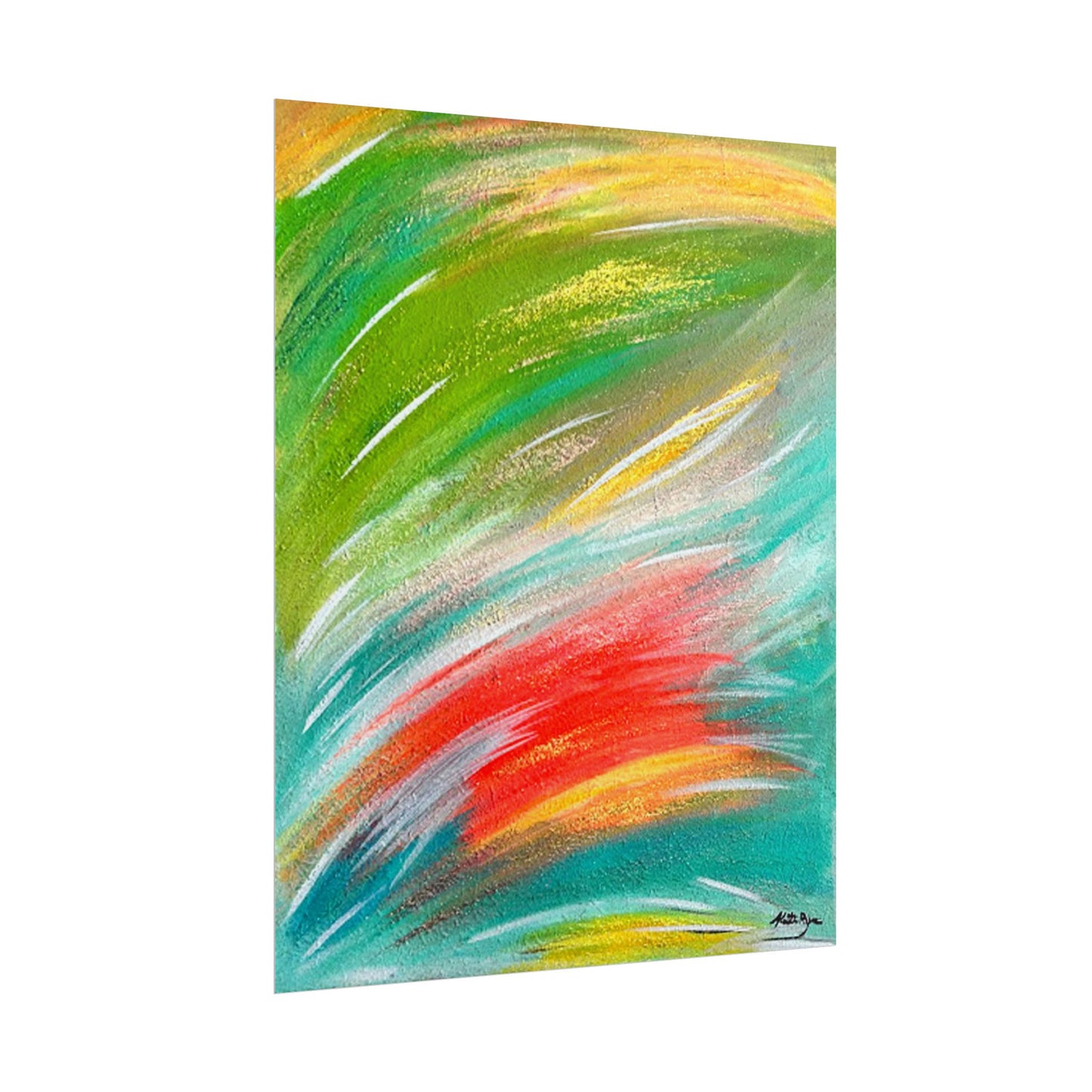 Abstract Colorful Brushstroke Poster | Rolled Poster Wall Art