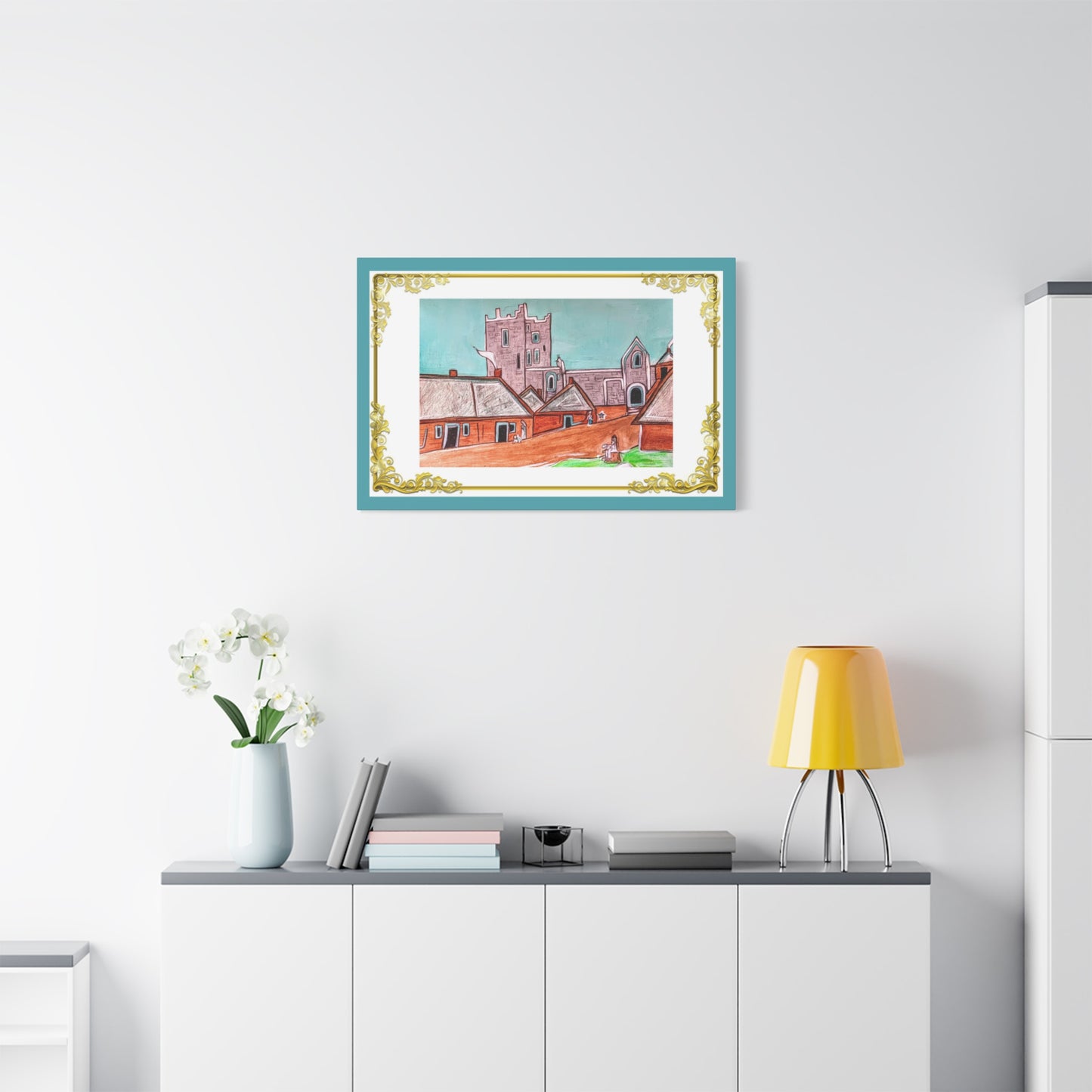 Medieval Irish town and Clonony Castle, Gallery Wrapped Canvas