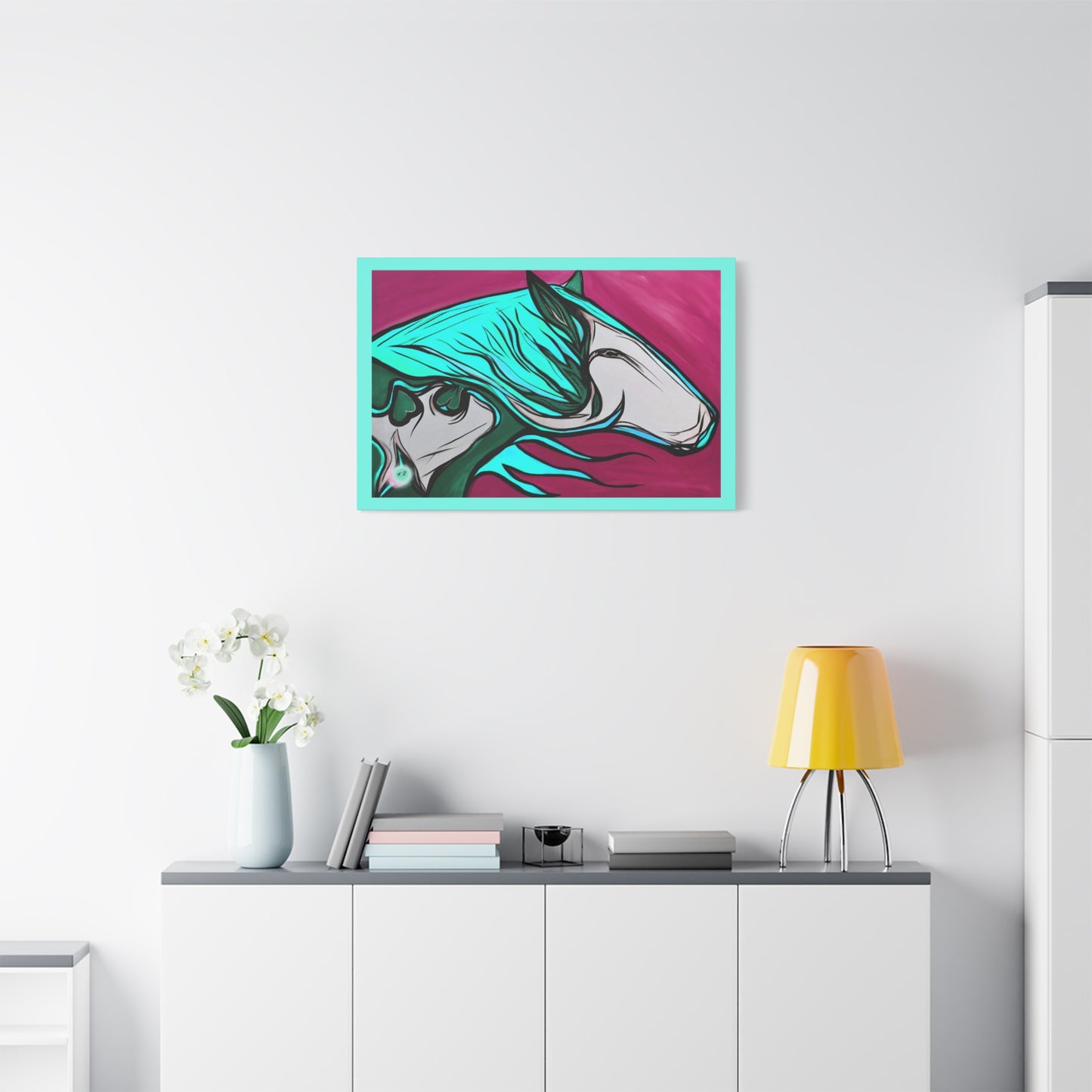Turquoise Mane Horse Matte Canvas