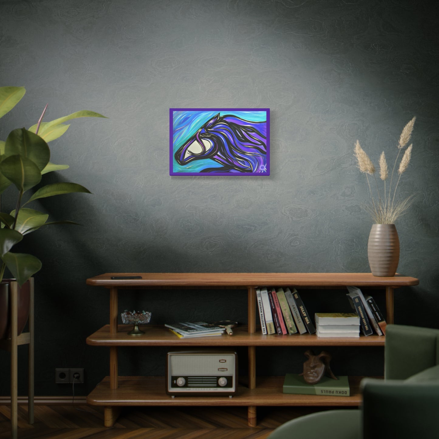 Purple Horse Gallery Wrapped Canvas Print, multiple sizes available