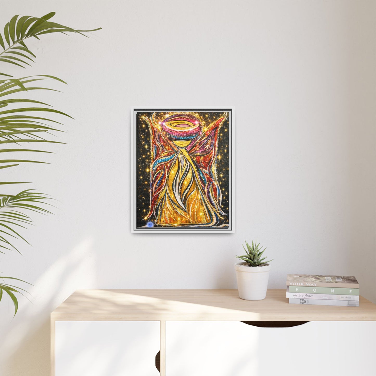 Golden Angel Abstract Painting Matte Canvas