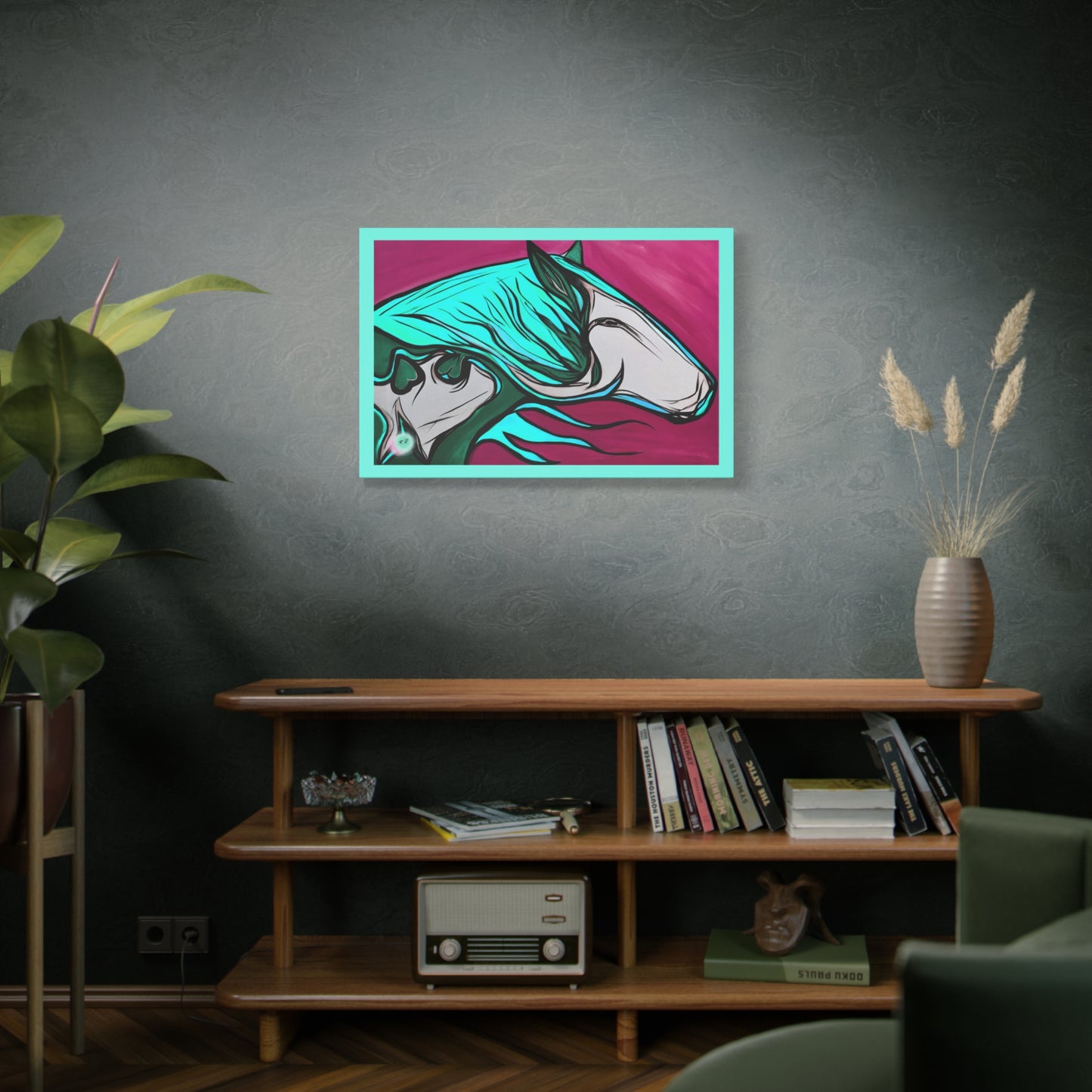 Turquoise Mane Horse Matte Canvas