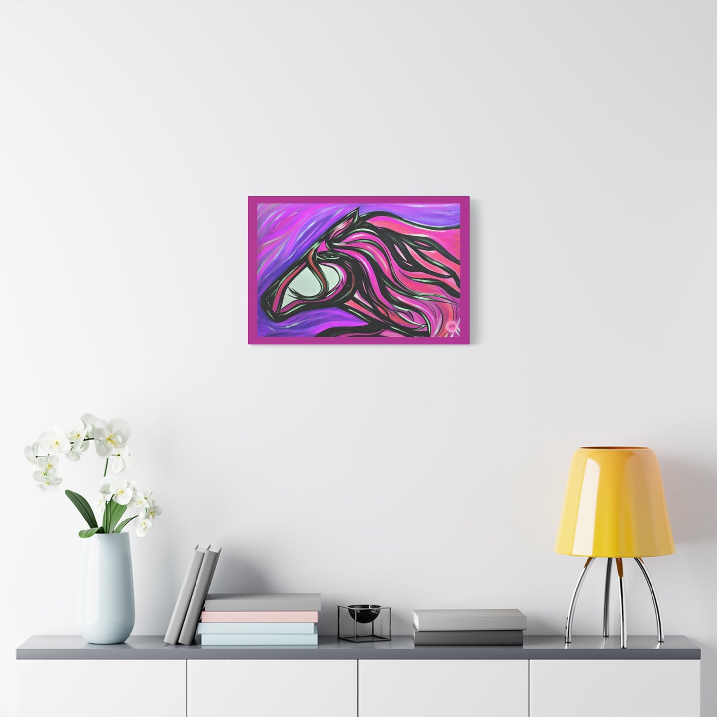 Pink Horse gallery wrapped canvas print, multiple sizes available