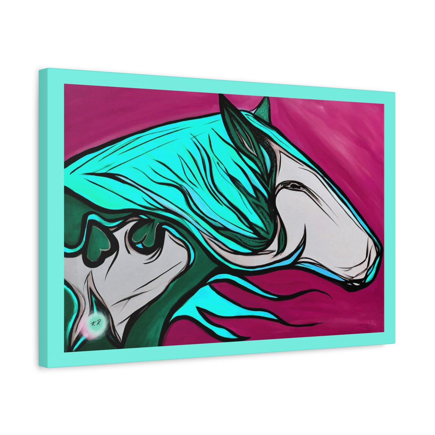 Turquoise Mane Horse Matte Canvas