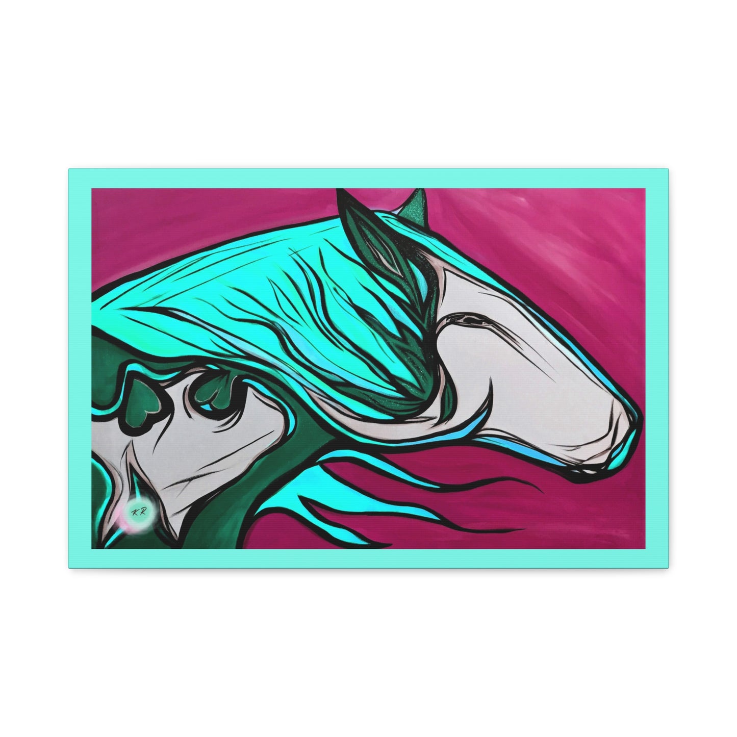 Turquoise Mane Horse Matte Canvas