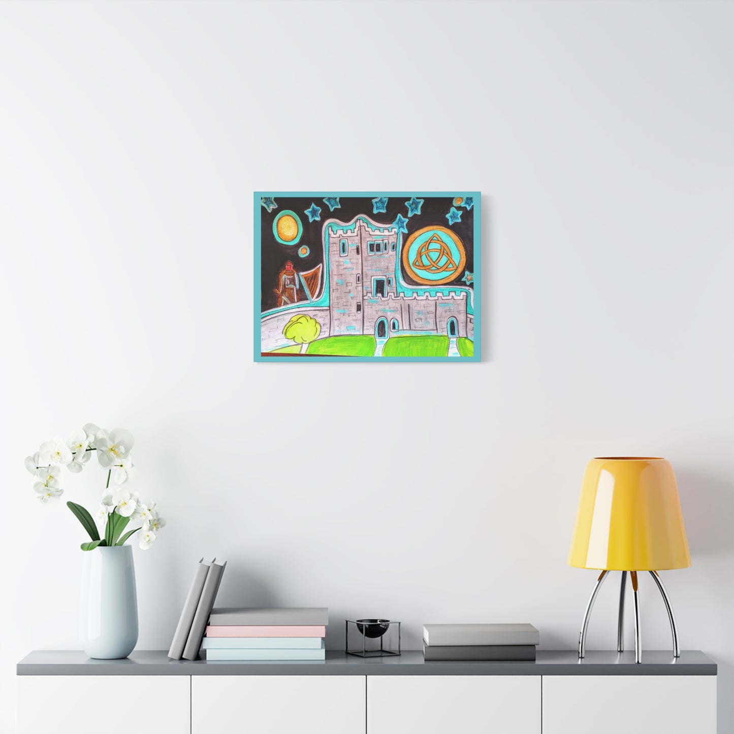 Castle Night, Matte Gallery Wrapped Canvas Art – Stretched Celtic Knot Wall Print