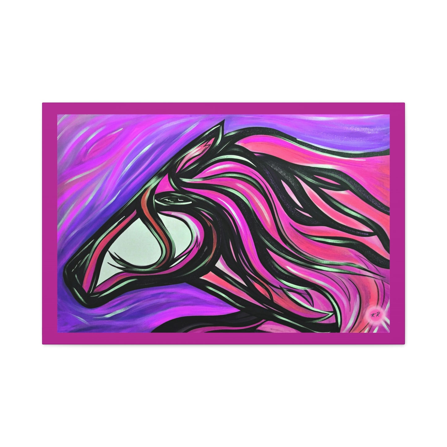 Pink Horse gallery wrapped canvas print, multiple sizes available