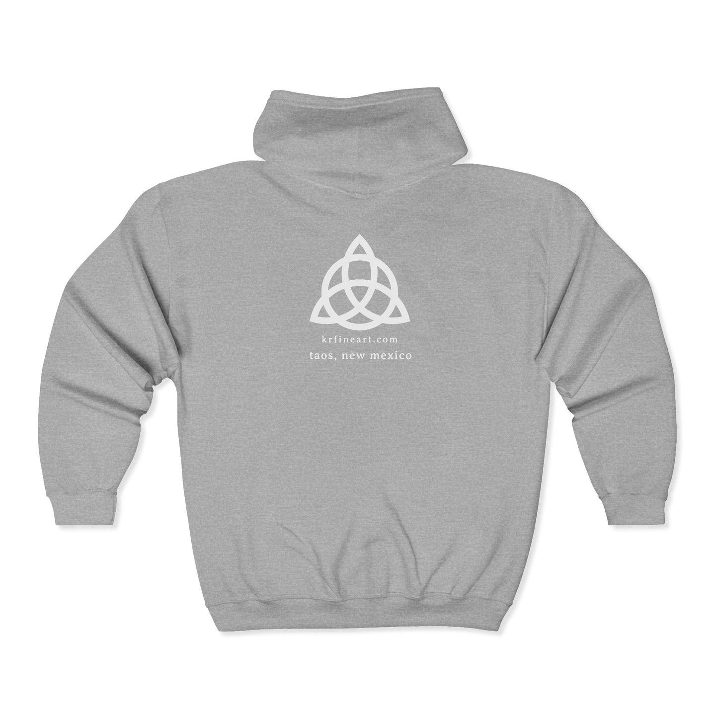Celtic Trinity Knot~ krfineart.com~ Taos New Mexico Zip Hoodie | Full Zip Sweatshirt
