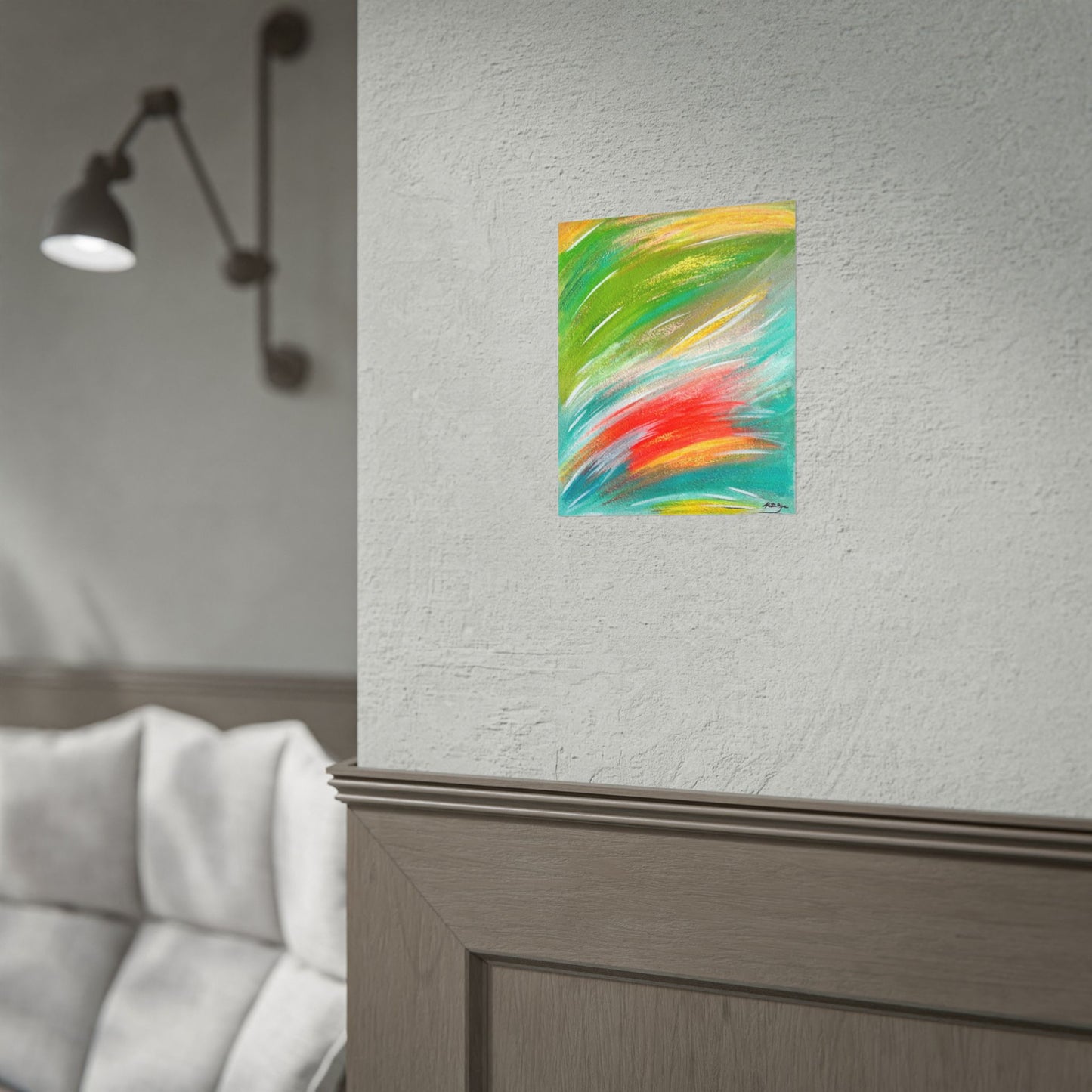 Abstract Colorful Brushstroke Poster | Rolled Poster Wall Art