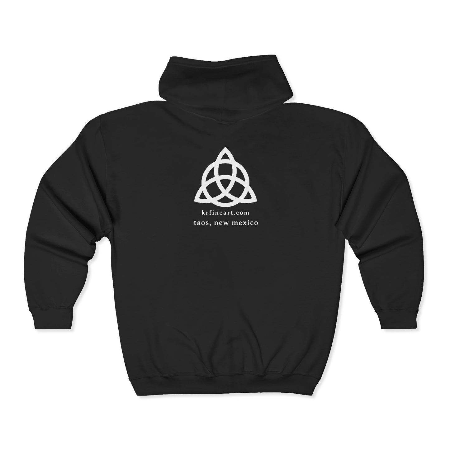 Celtic Trinity Knot~ krfineart.com~ Taos New Mexico Zip Hoodie | Full Zip Sweatshirt