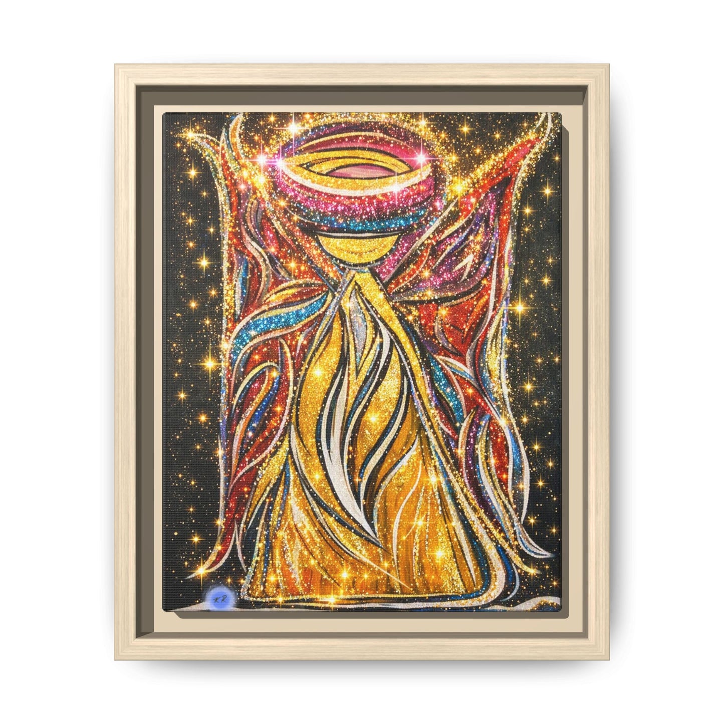 Golden Angel Abstract Painting Matte Canvas