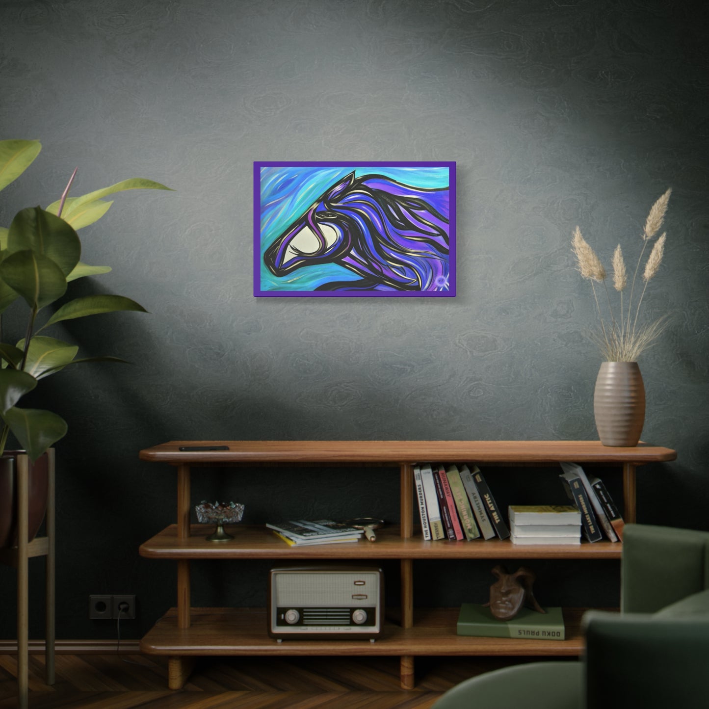 Purple Horse Gallery Wrapped Canvas Print, multiple sizes available
