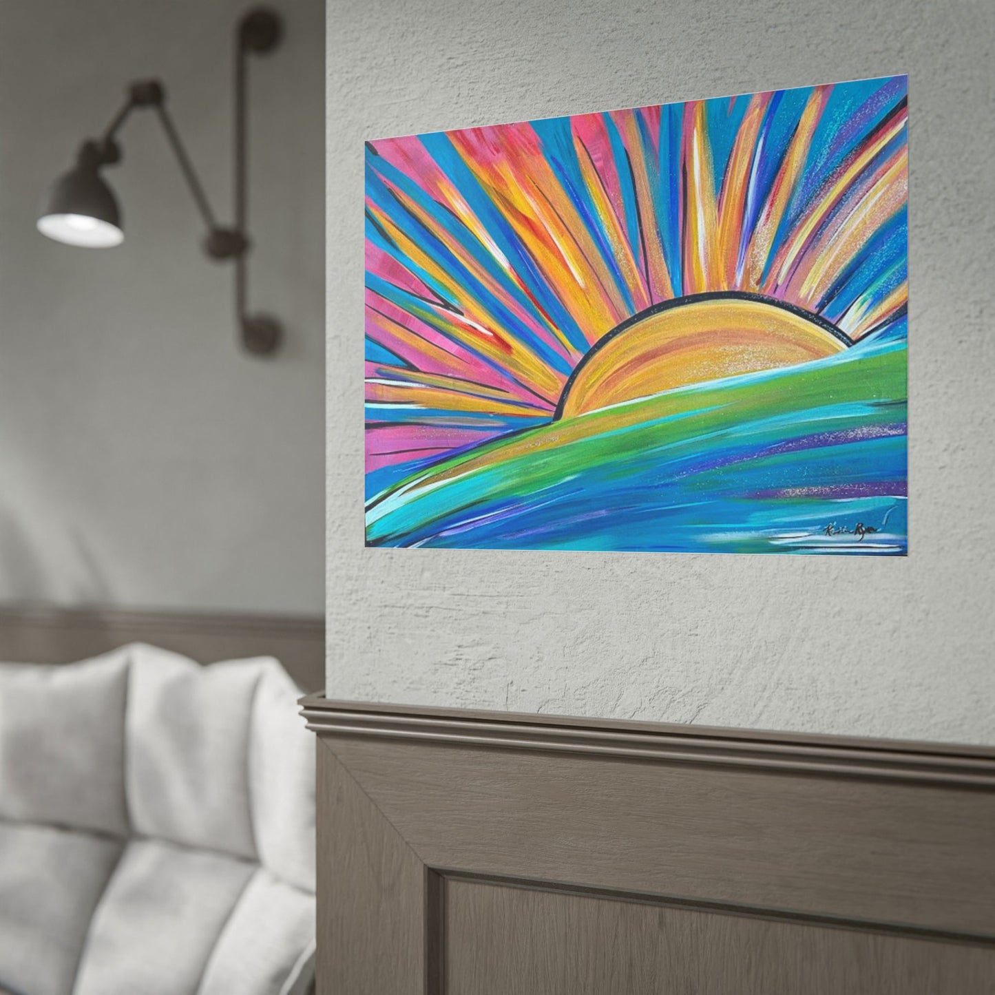 Sunshine Wall Art, Good Morning Sunshine Art Poster | Rolled Poster Bedroom Decor