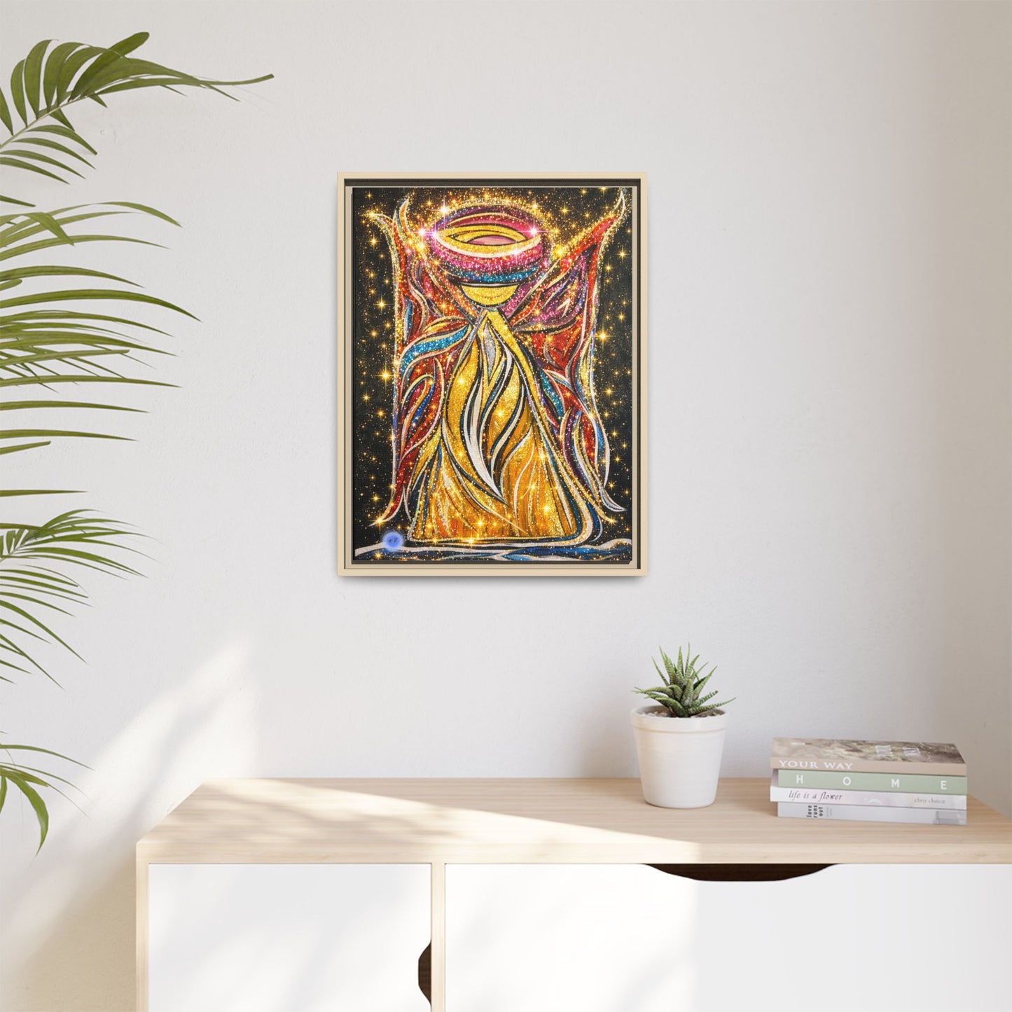 Golden Angel Abstract Painting Matte Canvas