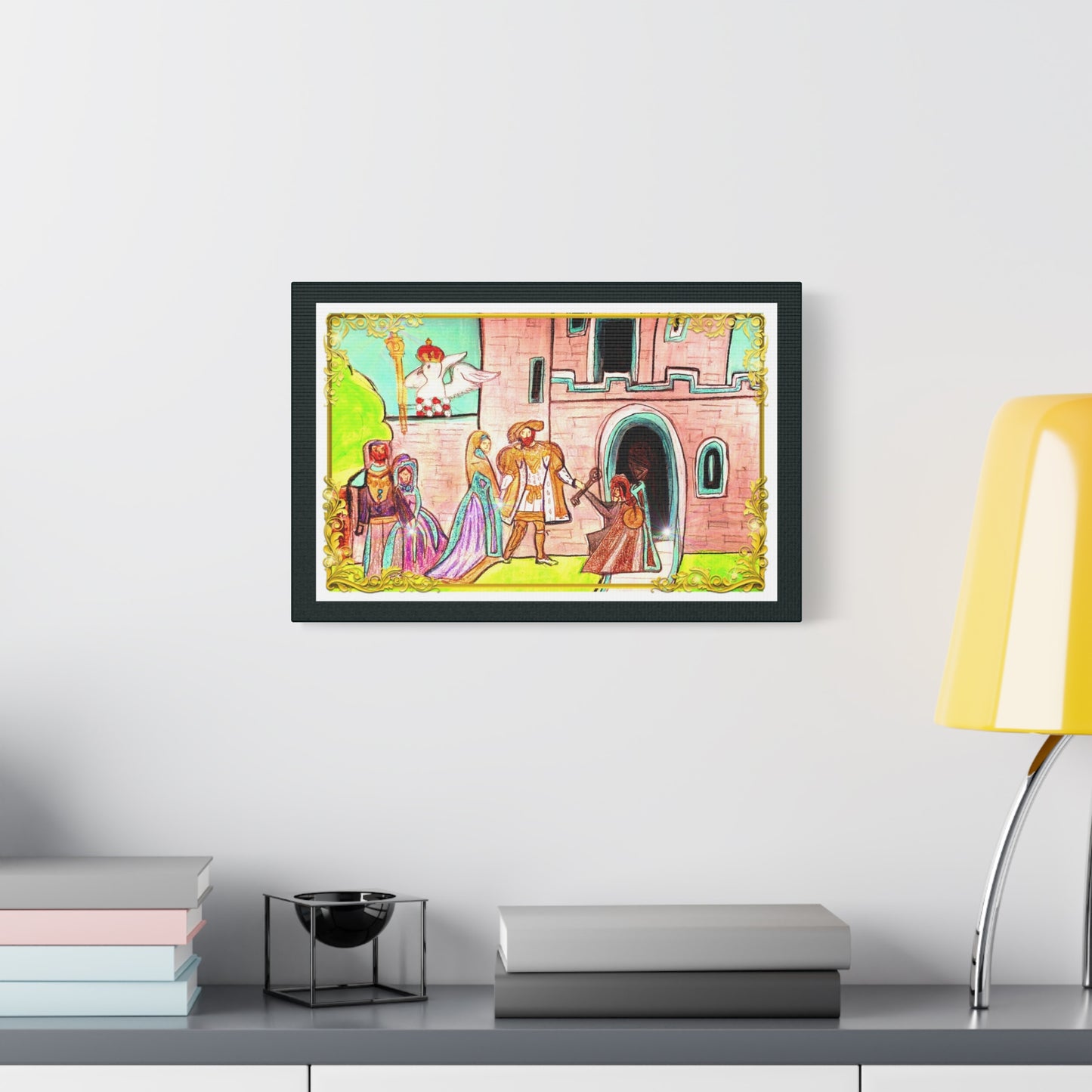 King Henry VIII & Queen Anne Boleyn at a Medieval Castle with her parents~ Stretched Wall Art