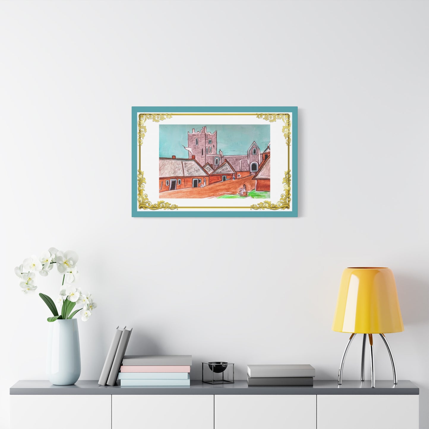 Medieval Irish town and Clonony Castle, Gallery Wrapped Canvas