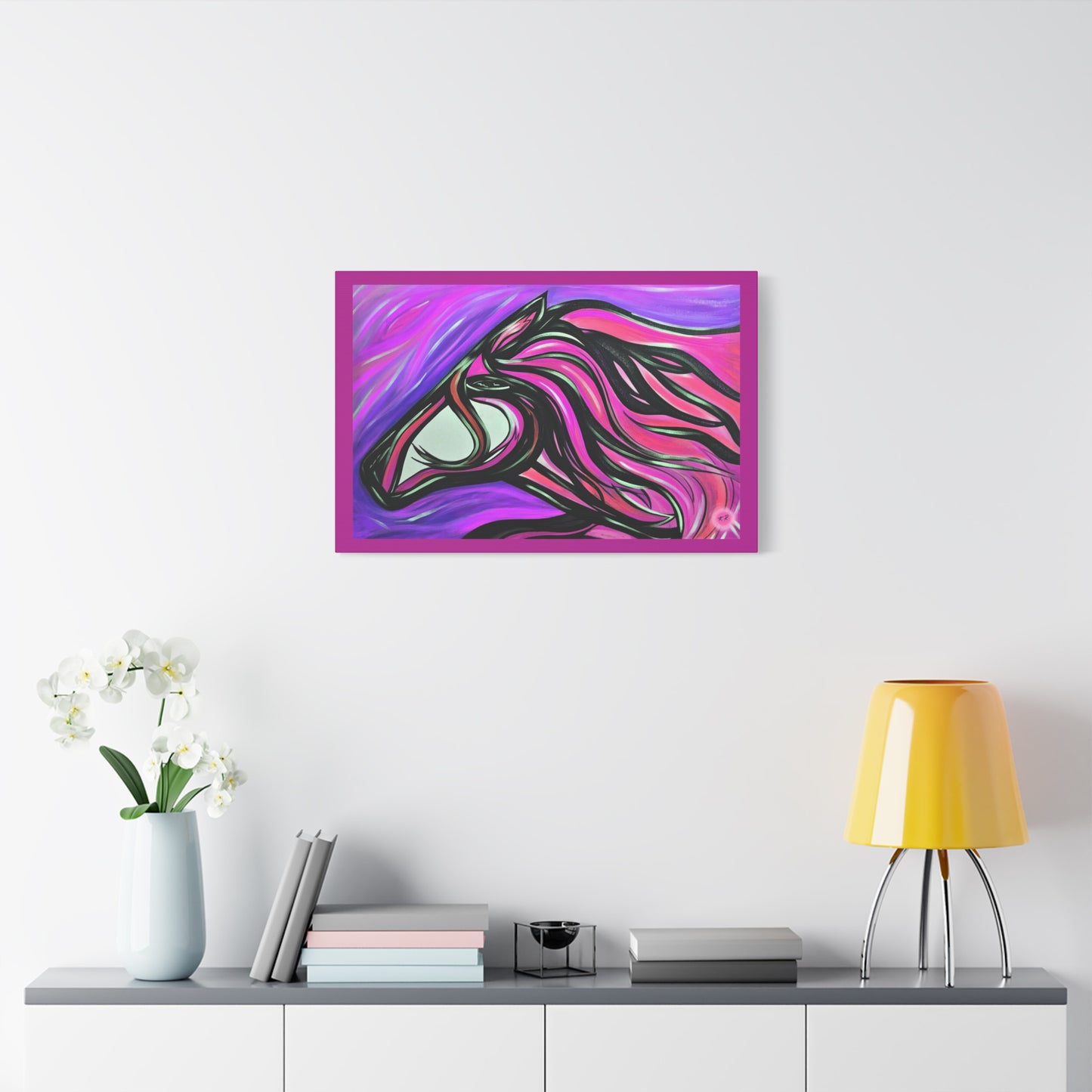 Pink Horse gallery wrapped canvas print, multiple sizes available