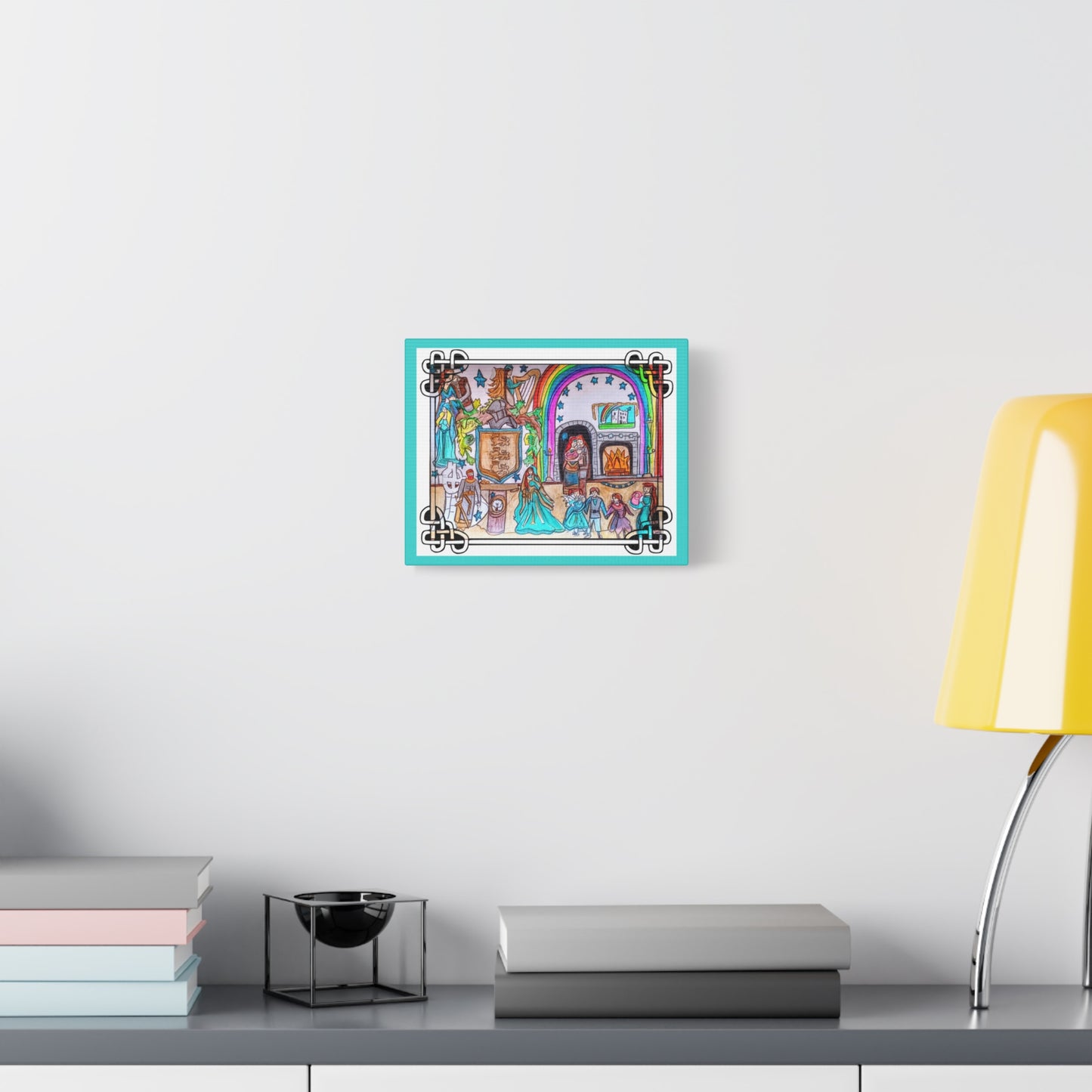 Medieval Family Castle Scene Matte Canvas | Stretched Wall Art