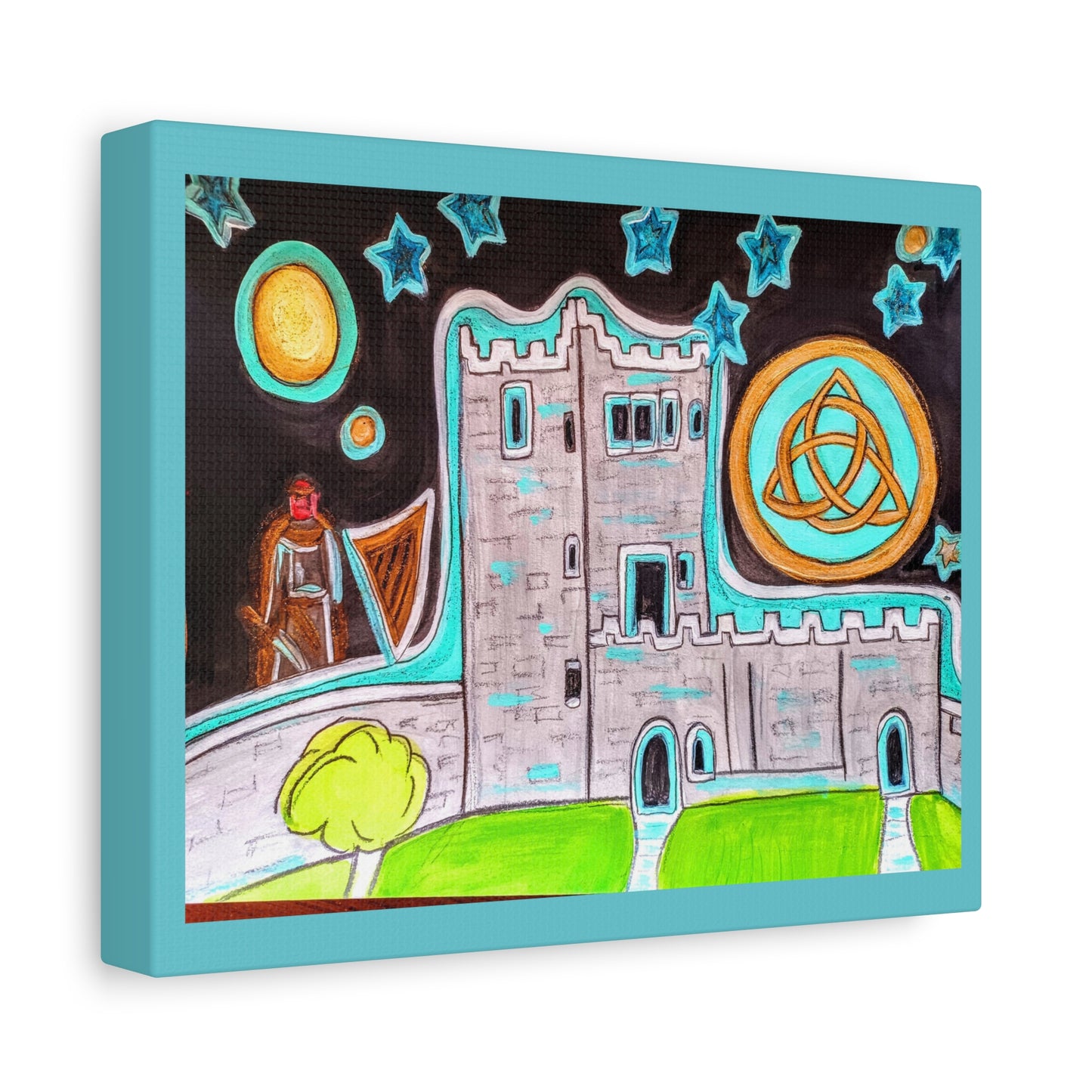 Castle Night, Matte Gallery Wrapped Canvas Art – Stretched Celtic Knot Wall Print