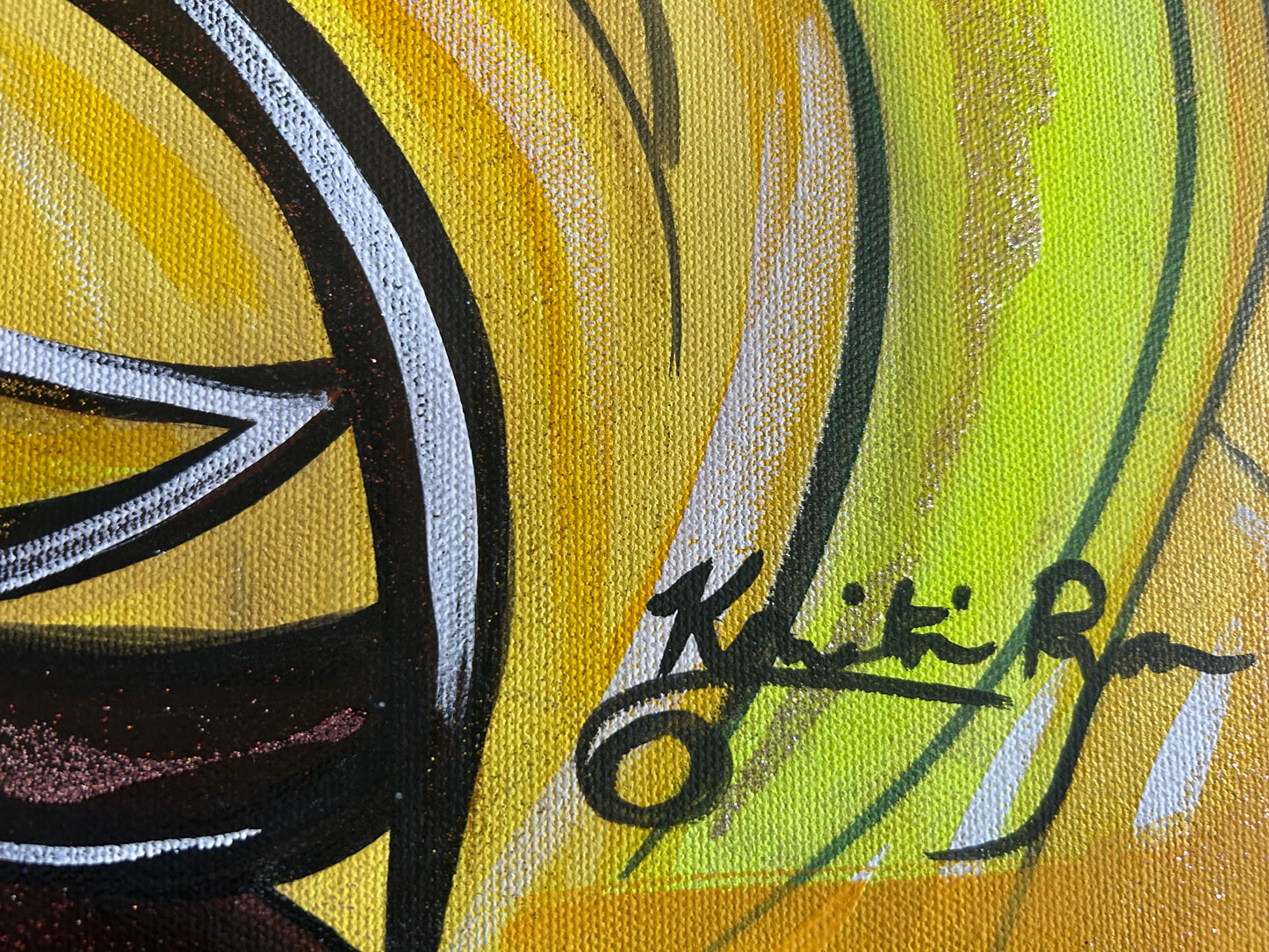 Yellow Horse original large 36 x 24-inches, acrylic art