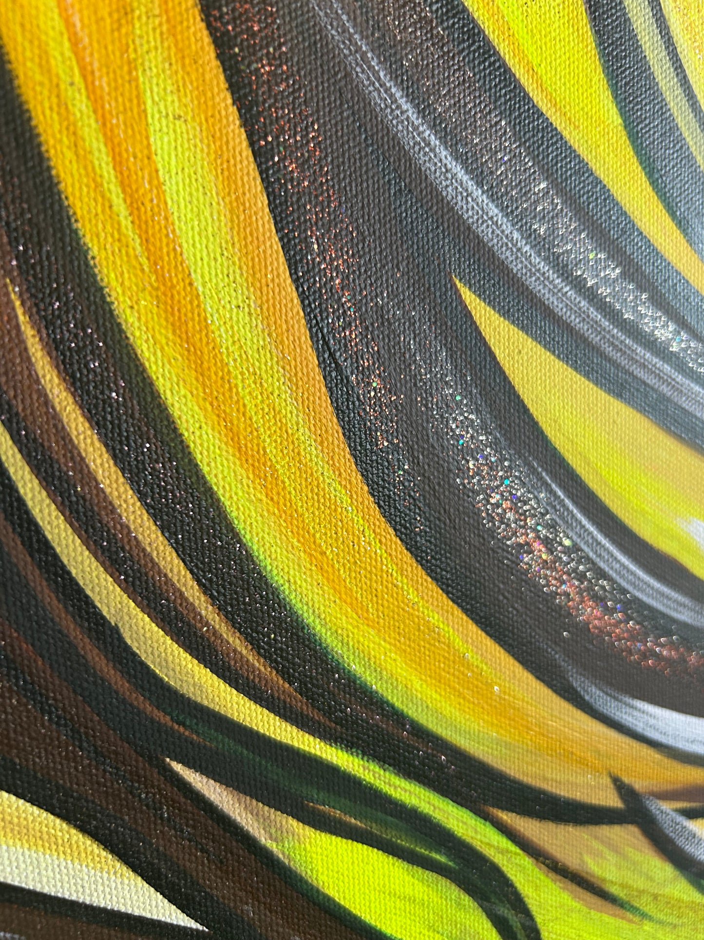 Yellow Horse original large 36 x 24-inches, acrylic art