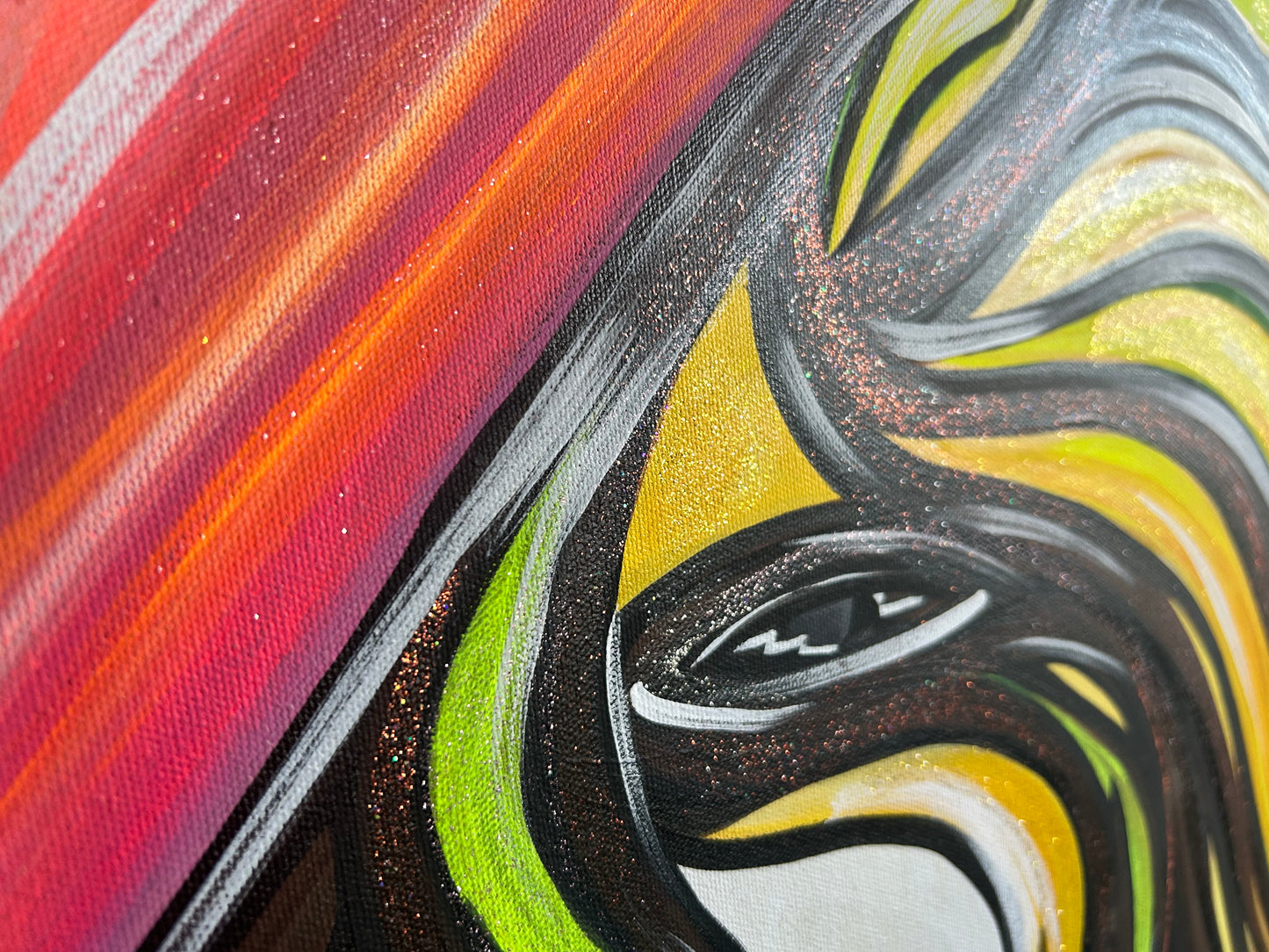Yellow Horse original large 36 x 24-inches, acrylic art