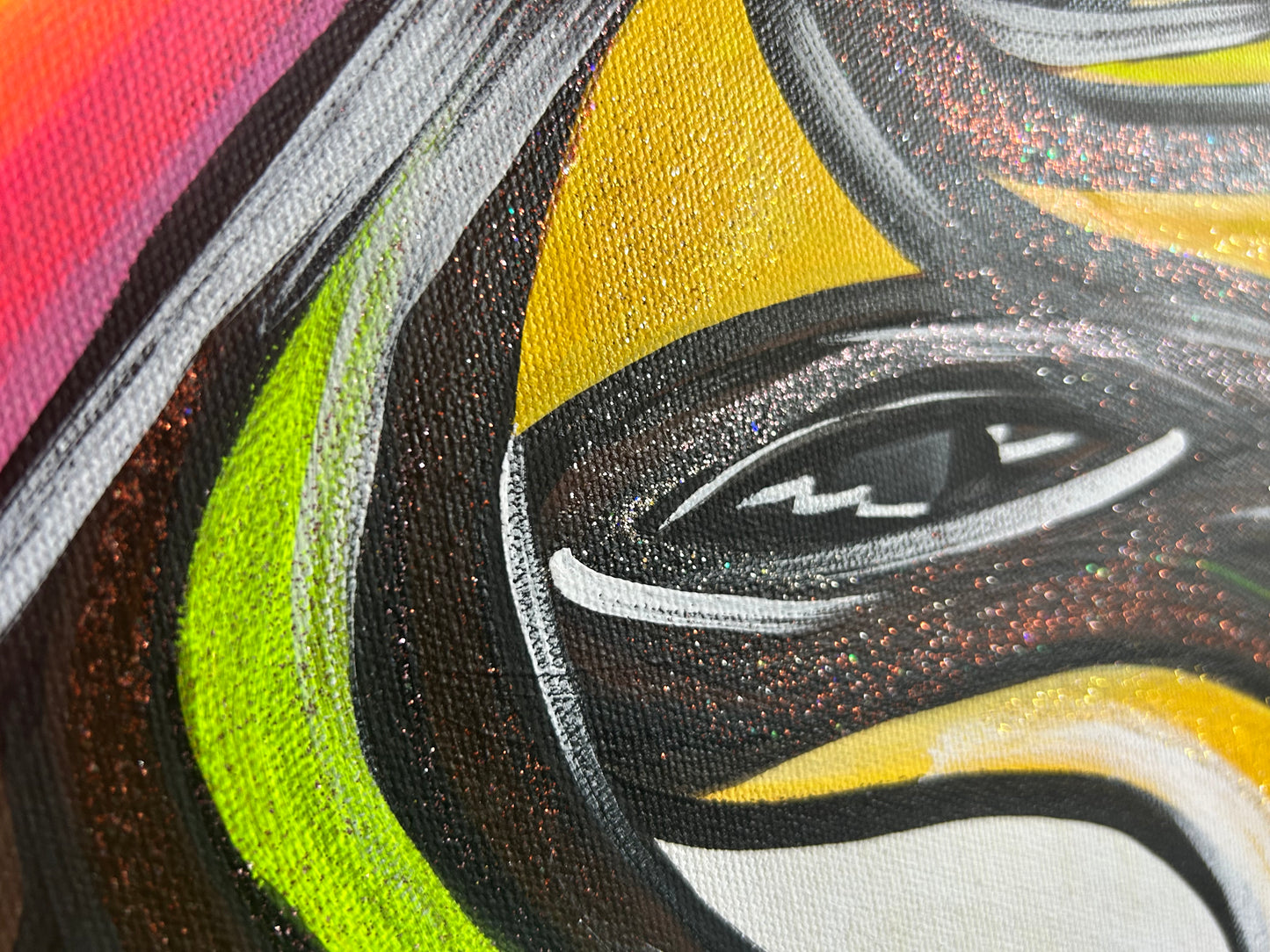 Yellow Horse original large 36 x 24-inches, acrylic art
