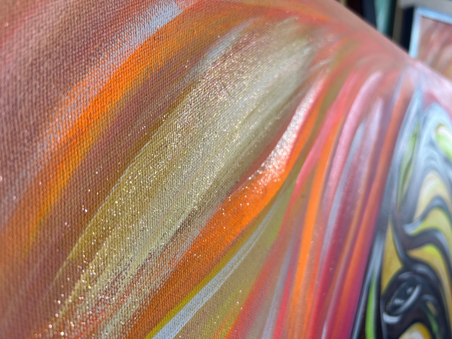 Yellow Horse original large 36 x 24-inches, acrylic art