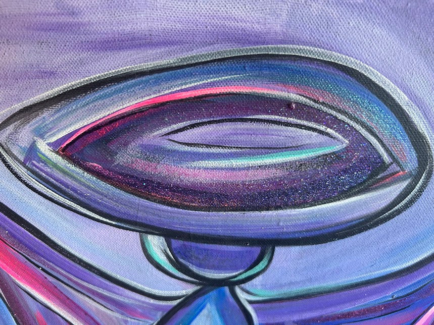 Blue and Purple Angel, original acrylic on canvas, 18 x 25-inche, ready to hang