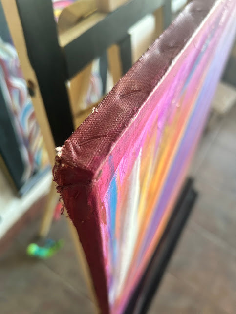 Fiery Colors Soothed by Purple original art, 28 x 22-inches, ready to hang