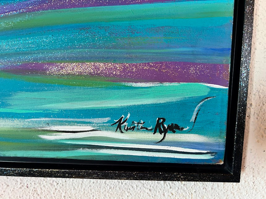Good morning, Sunshine! acrylic on canvas framed art, glittered, 24 x 30-inches