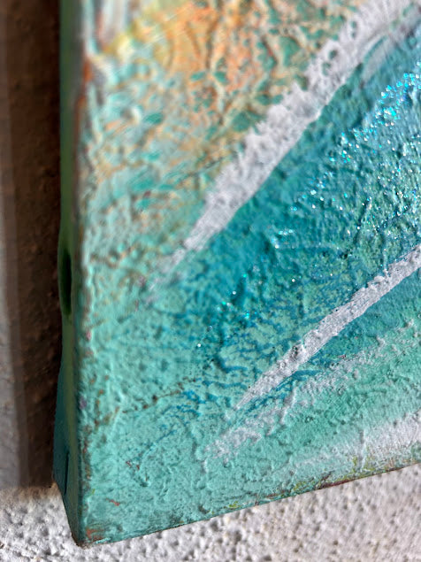 Textured Sparkling Art, Original acrylic painting, 24 x 30 inches, Shimmering subtle sparkle