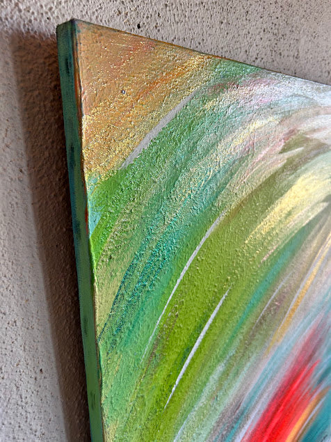 Textured Sparkling Art, Original acrylic painting, 24 x 30 inches, Shimmering subtle sparkle