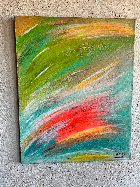 Textured Sparkling Art, Original acrylic painting, 24 x 30 inches, Shimmering subtle sparkle