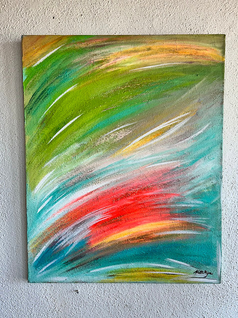 Textured Sparkling Art, Original acrylic painting, 24 x 30 inches, Shimmering subtle sparkle